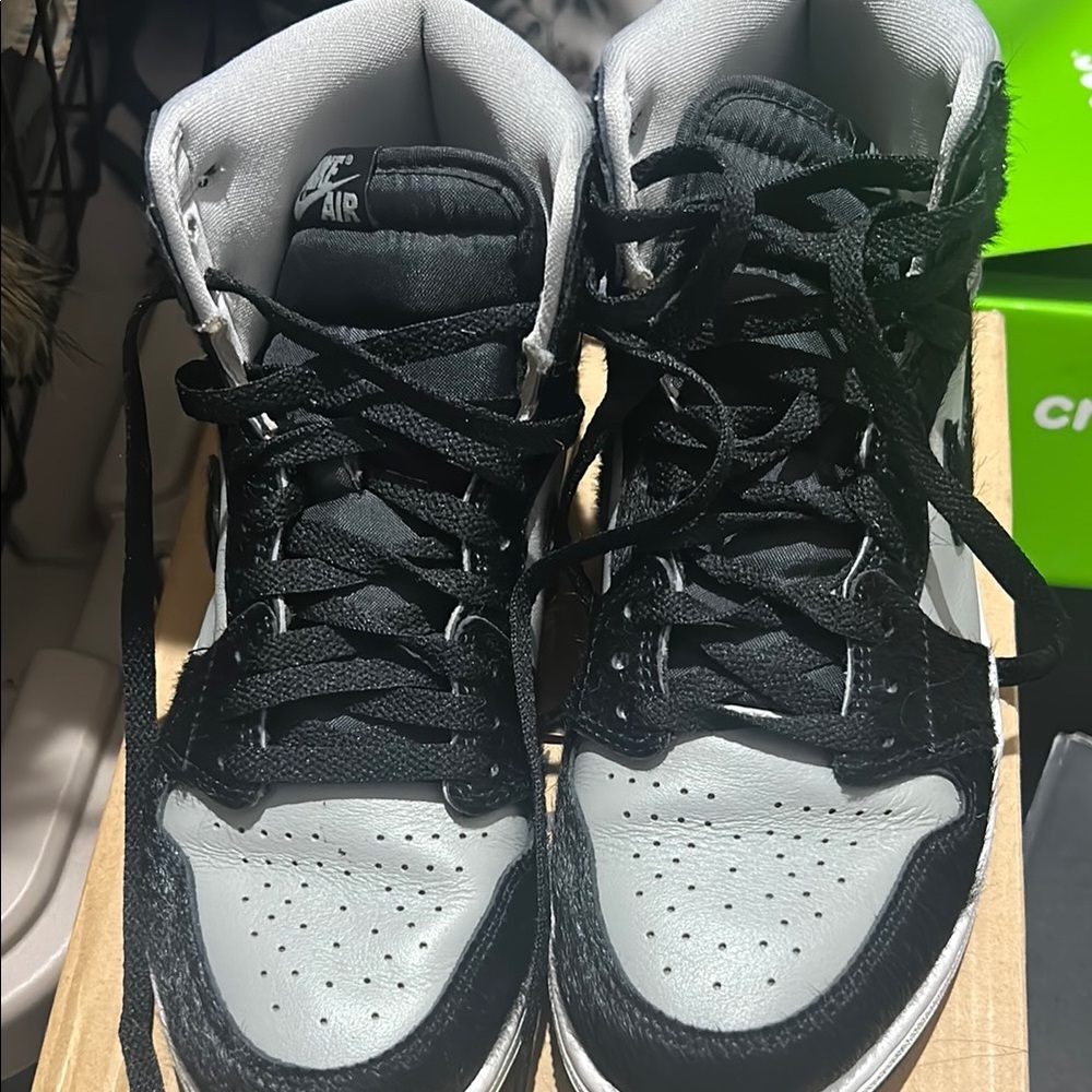 Black and Gray Jordan 1s